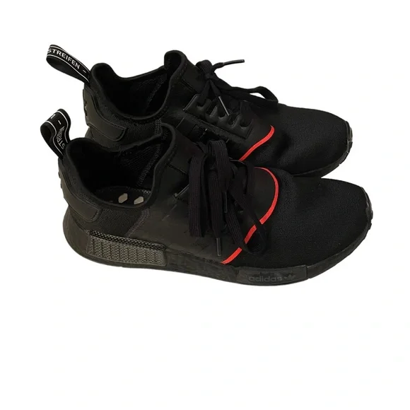 adidas | Shoes | Adidas Nmd R Core Us Mens Size 1 Black Solar Red | Poshmark